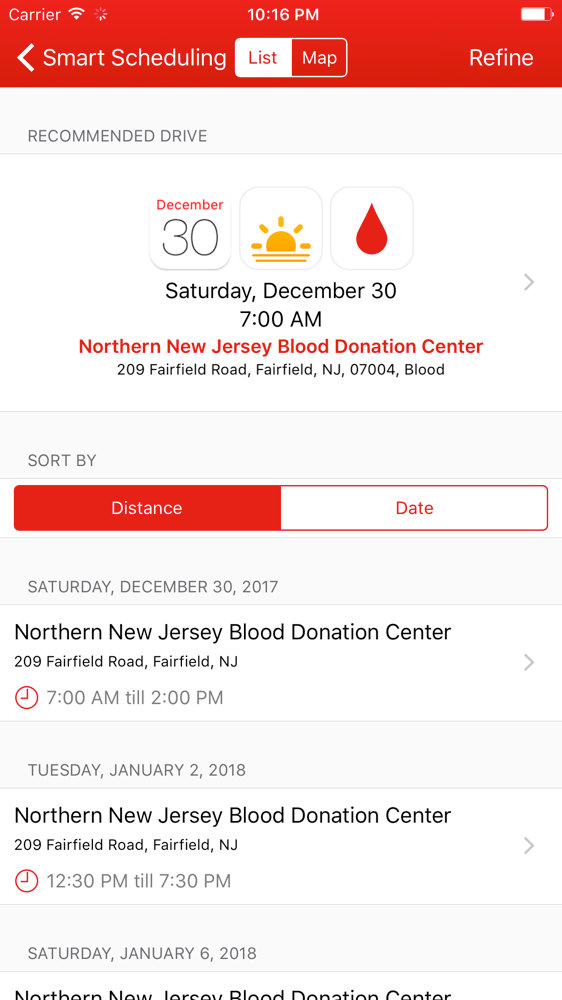 A screen from the TGP app showing the blood calculator